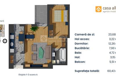 PROIECT NOU | apartament 2 camere LA CHEIE | Pacurari - Alpha Bank - 16