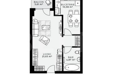 Apartament cu 1 camera, 38 mp, etaj intermediar – Zona Iulius Mall - 8