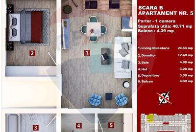 Studio generos 48 mp | Compartimentare eficientă | Subcetate City 2 - 8