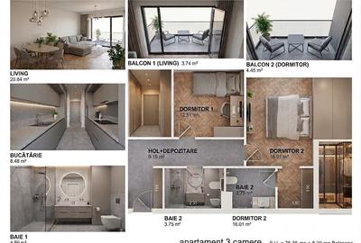 Apartament 3 camere, decomandat, 2 bai, Tatarasi - 1
