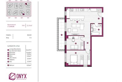 Onyx Residence, langa Kaufland Galata- Ap 3 camere, TAXE NOTARIALE CADOU - 3