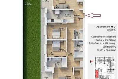 Apartament 4 camere 3 bai gradina 56mp Metrou 1 Decembrie 1918 12 min - 3