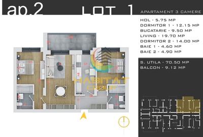 Pallady 3 camere decomandat 80 mp 15 min.metrou N.Teclu - 2