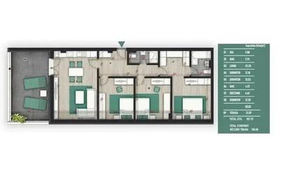 Apartament 4 camere / 2 bai / terasa / 9 Min metrou N Teclu/ 2 parcari - 2