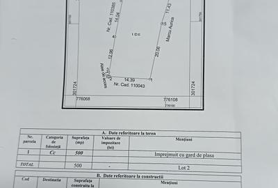 Teren intravilan de 500 mp, în Valu lui Traian