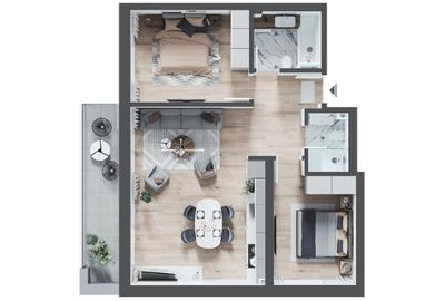 Apartament cu 3 camere în Nufărul