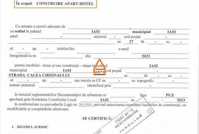 Teren - 2650 mp - Apart Hotel ( 2D+P+M+13E ) PUZ / A C -  T Vladimirescu