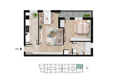 Apartament cu 2 camere decomandat în Lacul Morii