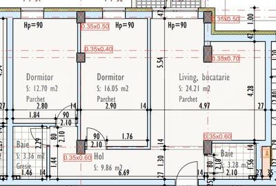 Apartament cu 3 camere, 2 bai, semifinisat, TVA inclus, zona Mărăști - 6