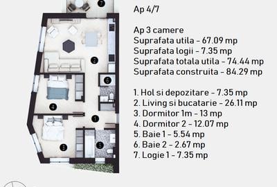 H35 - 3 camere, 74MP, 2 BAI, Doamna Ghica, Obor, Mega Mall, NZEB - 8