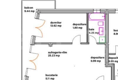 Apartament cu 2 camere decomandat în Ghimbav