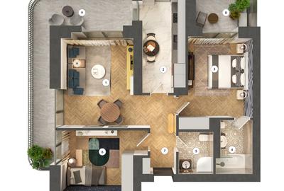 Apartament cu 3 camere - Tip 3I - 12