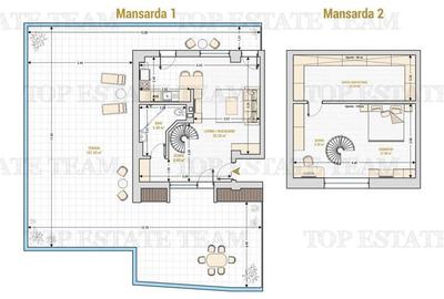 2 camere  cu Terasa de 100 mp , Duplex Exclusivist  - Lux la Mansarda! - 14