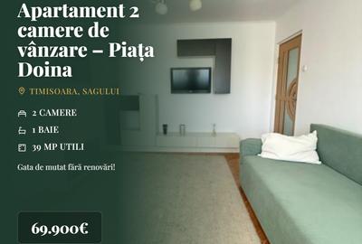 Comision 0%| Apartament 2 camere de vânzare | Calea Șagului – Piața Doina - 1