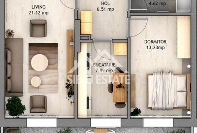 Apartament cu 2 camere decomandat în Șelimbăr