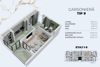 Garsoniera decomandata-Metrou Berceni-Ansamblu Rezidential Finalizat-Comision 0 - 3