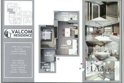 Valcom Residence Bartolomeu, Studio 2 camere, terasa 7.08 mp, Comision 0% - 7