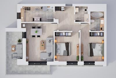 Apartament în mijlocul naturii – 3 camere în ansamblu cu zone verzi generoase - 1