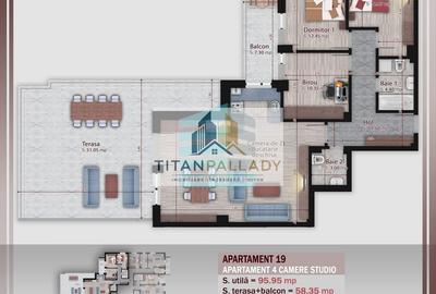 Apartament cu 4 camere decomandat în Titan