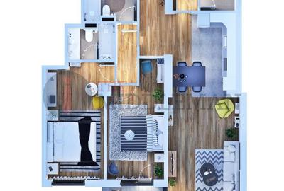 Apartament cu 3 camere semidecomandat în Obor