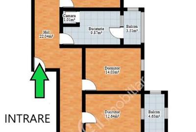 Apartament cu 3 camere decomandate 2 bai si 2 balcoane in Sibiu - 9