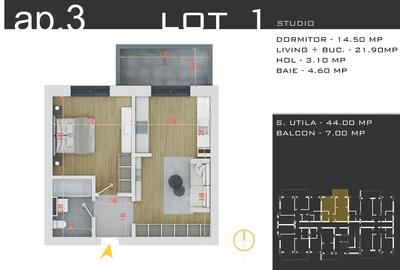Apartament cu 2 camere semidecomandat în Theodor Pallady