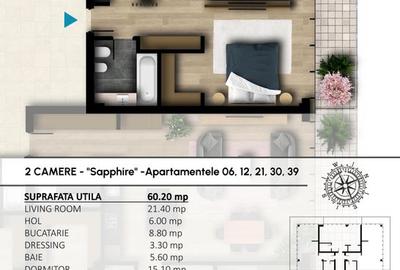 Apartament Nou 2 camere tip Sapphire