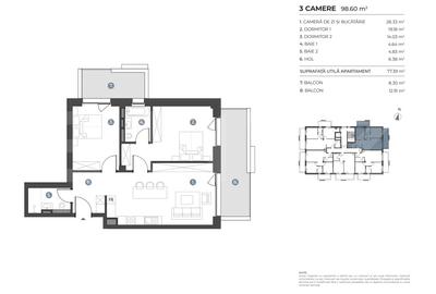 Apartament 3 camere, 77 mp | Standarde nZEB | Ansamblu nou | Buna Ziua - 2