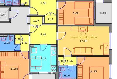Apartament cu 3 camere decomandat, mobilat în Crângași