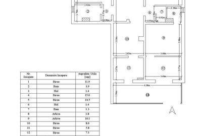 Spatiu comercial 90mp, 2 grupuri sanitare 6 incaperi, Lunca Cetatuii - 1