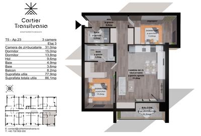 TRANSILVANIA RESIDENCE- CARTIER TRANSILVANIA, APARTAMENT 3 CAMERE - 15