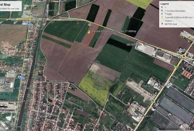 Teren intravilan 2 parcele de 8500 mp front la centura Aradului linga Metro - 3