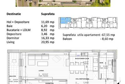 Apartament Luxury 2 camere, open space - 1