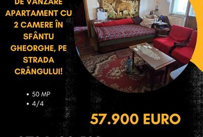 De vânzare apartament cu 2 camere în Sfântu Gheorghe, pe strada Crângului!