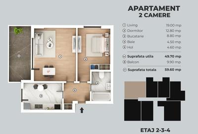 Apartament 2 camere, zona Grand Arena-Postalionului - 2