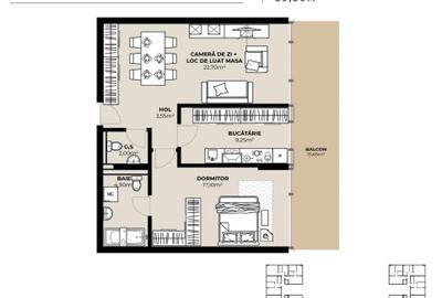 Apartament cu 2 camere în Dâmbul Rotund