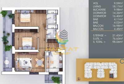 Pallady 3 camere decomandat 98 mp la 8 minute metrou N.Teclu - 2