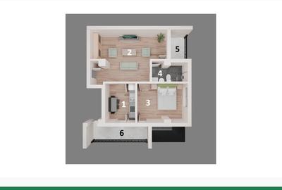 Apartament cu 2 camere în Ultracentral