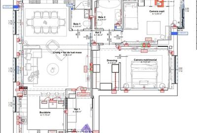 Apartament Premium 4 camere transformat in 3 camere 121 mp, Complet Utilat Smart - 12