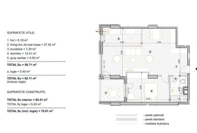 De vanzare, apartament cu 2 camere, - 19