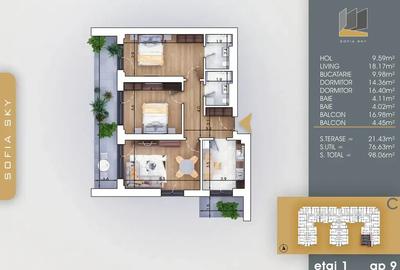 3 Camere Metrou N. Teclu 7 Minute Pallady Incalzire Pardoseala - 3