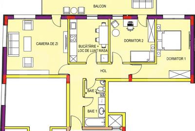 Apartament 3 camere, 2 Bai, Decomandat, 80 mp, Imobil Nou, Zona Rivus - 3