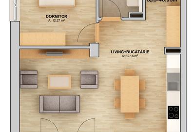 Apartament 2 camere 49 mp + balcon - decomandat - Doamna Stanca - Orhideea - 6