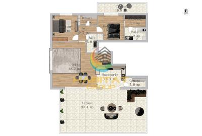 Penthouse cu terasa de 90mp - parcare inclusa - finalizat - 15