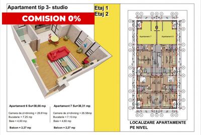 Garsonieră decomandată în Exterior Nord