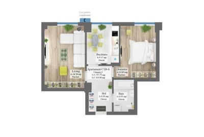 Apartament cu 2 camere decomandat în Frumoasa