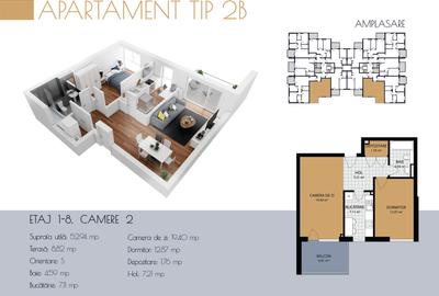 Ansamblu rezidential deosebit, 2 camere, decomandat - 2