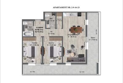 VANZARE  APARTAMENT CU 3 CAMERE  CARTIER MAGNOLIA VILLAGE ZONA PAULESTI LACURI