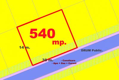 Teren Construcții intravilan de 540 mp, în Cetate