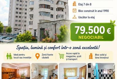 Apartament cu 2 camere decomandat, mobilat în Traian